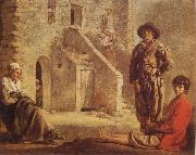 Louis Le Nain Peasants at their Cottage Door oil on canvas